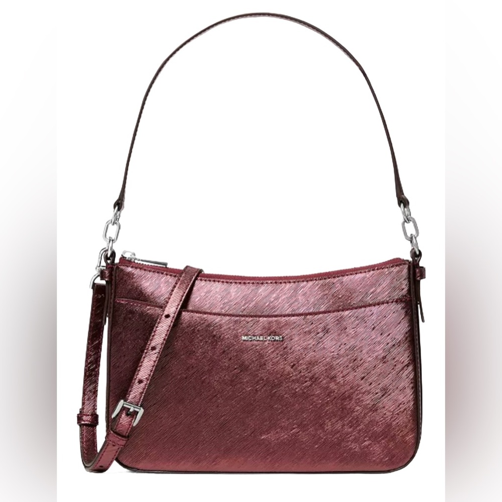 NWT Michael Kors Jet Set Top Zip Pouchette Crossbody Bag